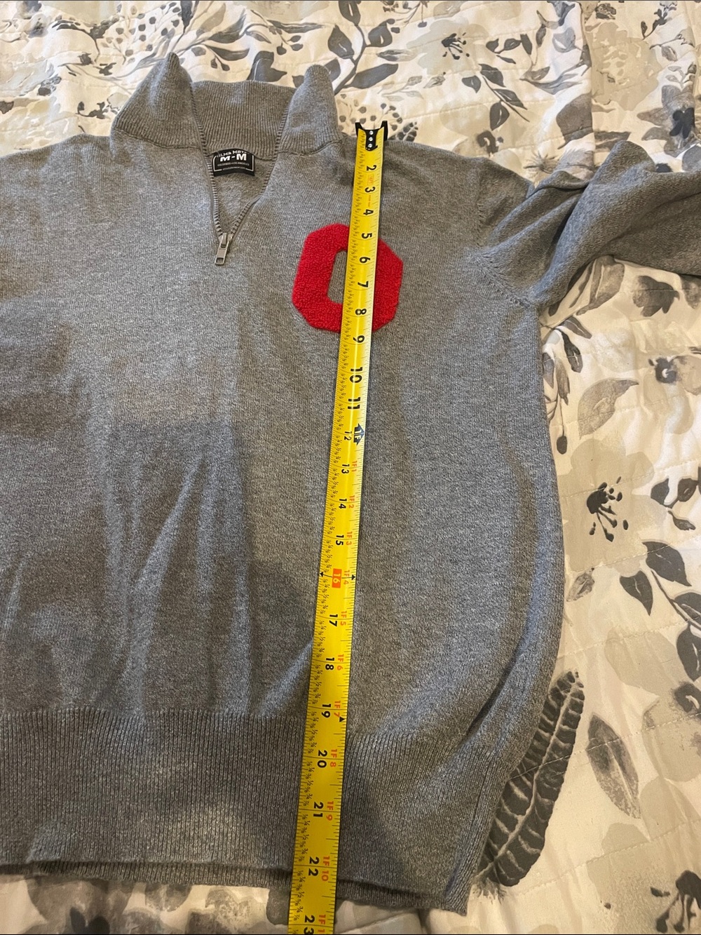 THE Ohio State University-Gray Zip-Up Sweater with Red Accent by M-M - Picture 12 of 13